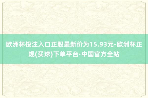 欧洲杯投注入口正股最新价为15.93元-欧洲杯正规(买球)下单平台·中国官方全站