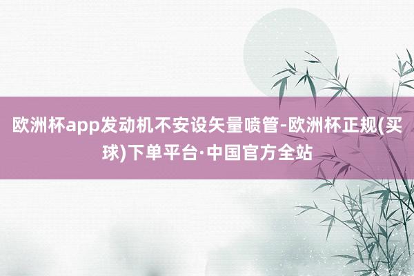 欧洲杯app发动机不安设矢量喷管-欧洲杯正规(买球)下单平台·中国官方全站