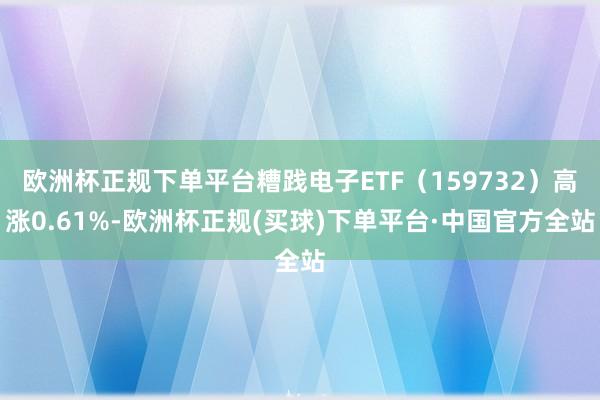 欧洲杯正规下单平台糟践电子ETF（159732）高涨0.61%-欧洲杯正规(买球)下单平台·中国官方全站