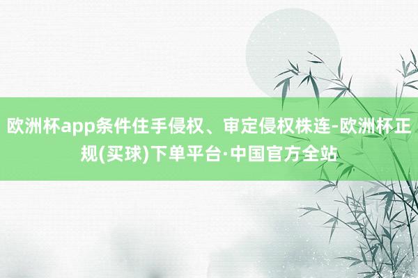 欧洲杯app条件住手侵权、审定侵权株连-欧洲杯正规(买球)下单平台·中国官方全站