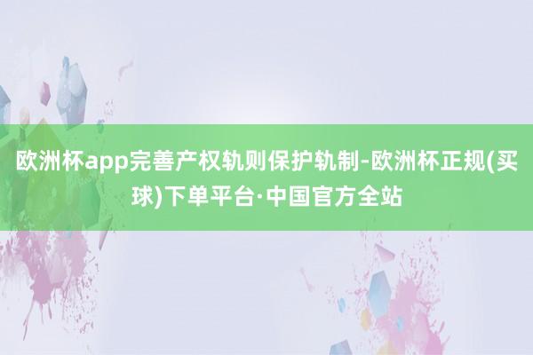 欧洲杯app完善产权轨则保护轨制-欧洲杯正规(买球)下单平台·中国官方全站